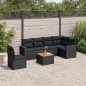 vidaXL Set de comedor de jardín 7 pzas y cojines ratán sintético negro vidaXL Set de comedor de jardín 7 pzas y cojines ratán sintético negro