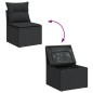 vidaXL Set de comedor de jardín 7 pzas y cojines ratán sintético negro vidaXL Set de comedor de jardín 7 pzas y cojines ratán sintético negro