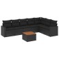 vidaXL Set de sofás de jardín 8 piezas y cojines ratán sintético negro vidaXL Set de sofás de jardín 8 piezas y cojines ratán sintético negro
