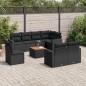 vidaXL Set de sofás de jardín 8 piezas y cojines ratán sintético negro vidaXL Set de sofás de jardín 8 piezas y cojines ratán sintético negro