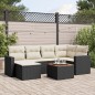vidaXL Set de comedor de jardín 7 pzas y cojines ratán sintético negro vidaXL Set de comedor de jardín 7 pzas y cojines ratán sintético negro