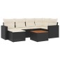 vidaXL Set de comedor de jardín 7 pzas y cojines ratán sintético negro vidaXL Set de comedor de jardín 7 pzas y cojines ratán sintético negro
