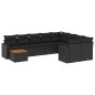vidaXL Set de sofás de jardín 10 pzas cojines ratán sintético negro vidaXL Set de sofás de jardín 10 pzas cojines ratán sintético negro