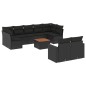 vidaXL Set de sofás de jardín 10 pzas cojines ratán sintético negro vidaXL Set de sofás de jardín 10 pzas cojines ratán sintético negro