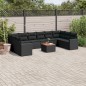 vidaXL Set de sofás de jardín 11 pzas y cojines ratán sintético negro vidaXL Set de sofás de jardín 11 pzas y cojines ratán sintético negro