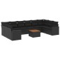 vidaXL Set de sofás de jardín 11 pzas y cojines ratán sintético negro vidaXL Set de sofás de jardín 11 pzas y cojines ratán sintético negro