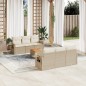 vidaXL Set sofás de jardín 7 piezas y cojines ratán sintético beige vidaXL Set sofás de jardín 7 piezas y cojines ratán sintético beige