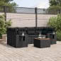 vidaXL Set de comedor de jardín 7 pzas y cojines ratán sintético negro vidaXL Set de comedor de jardín 7 pzas y cojines ratán sintético negro