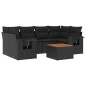 vidaXL Set de comedor de jardín 7 pzas y cojines ratán sintético negro vidaXL Set de comedor de jardín 7 pzas y cojines ratán sintético negro