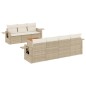 vidaXL Juego de sofás de jardín con cojines beige 8 pzas ratán PE vidaXL Juego de sofás de jardín con cojines beige 8 pzas ratán PE
