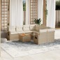 vidaXL Set de sofás de jardín 9 pzas con cojines ratán sintético beige vidaXL Set de sofás de jardín 9 pzas con cojines ratán sintético beige