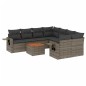 vidaXL Set de muebles de jardín 9 pzas y cojines ratán sintético gris vidaXL Set de muebles de jardín 9 pzas y cojines ratán sintético gris