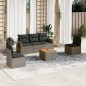 vidaXL Set de muebles de jardín 6 pzas y cojines ratán sintético gris vidaXL Set de muebles de jardín 6 pzas y cojines ratán sintético gris
