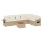 vidaXL Juego de sofás de jardín con cojines beige 8 pzas ratán PE vidaXL Juego de sofás de jardín con cojines beige 8 pzas ratán PE