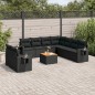 vidaXL Set de sofás de jardín 10 pzas cojines ratán sintético negro vidaXL Set de sofás de jardín 10 pzas cojines ratán sintético negro