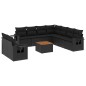 vidaXL Set de sofás de jardín 10 pzas cojines ratán sintético negro vidaXL Set de sofás de jardín 10 pzas cojines ratán sintético negro