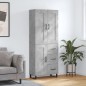 vidaXL Aparador alto madera contrachapada gris hormigón 69,5x34x180 cm vidaXL Aparador alto madera contrachapada gris hormigón 69,5x34x180 cm