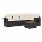 vidaXL Set de sofás de jardín 6 piezas y cojines ratán sintético negro vidaXL Set de sofás de jardín 6 piezas y cojines ratán sintético negro