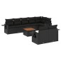 vidaXL Set de sofás de jardín 8 piezas y cojines ratán sintético negro vidaXL Set de sofás de jardín 8 piezas y cojines ratán sintético negro