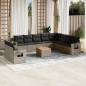 vidaXL Set de sofás de jardín 11 pzas y cojines ratán sintético gris vidaXL Set de sofás de jardín 11 pzas y cojines ratán sintético gris