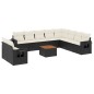 vidaXL Set de sofás de jardín 11 pzas y cojines ratán sintético negro vidaXL Set de sofás de jardín 11 pzas y cojines ratán sintético negro
