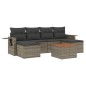 vidaXL Set de sofás de jardín 7 piezas con cojines ratán PE gris vidaXL Set de sofás de jardín 7 piezas con cojines ratán PE gris