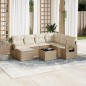 vidaXL Juego de sofás de jardín con cojines beige 8 pzas ratán PE vidaXL Juego de sofás de jardín con cojines beige 8 pzas ratán PE