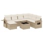vidaXL Juego de sofás de jardín con cojines beige 8 pzas ratán PE vidaXL Juego de sofás de jardín con cojines beige 8 pzas ratán PE