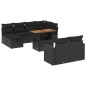 vidaXL Set de sofás de jardín 11 pzas y cojines ratán sintético negro vidaXL Set de sofás de jardín 11 pzas y cojines ratán sintético negro