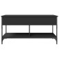 vidaXL Mesa de centro madera de ingeniería y metal negro 100x50x50 cm vidaXL Mesa de centro madera de ingeniería y metal negro 100x50x50 cm