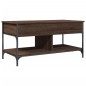 vidaXL Mesa de centro madera ingeniería metal marrón 100x50x50 cm vidaXL Mesa de centro madera ingeniería metal marrón 100x50x50 cm