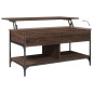 vidaXL Mesa de centro madera ingeniería metal marrón 100x50x50 cm vidaXL Mesa de centro madera ingeniería metal marrón 100x50x50 cm