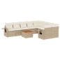 vidaXL Juego de sofás jardín con cojines beige 10 pzas ratán sintético vidaXL Juego de sofás jardín con cojines beige 10 pzas ratán sintético