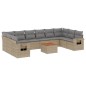 vidaXL Juego de sofás jardín con cojines beige mezcla 11 pzas ratán PE vidaXL Juego de sofás jardín con cojines beige mezcla 11 pzas ratán PE