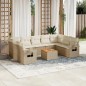 vidaXL Juego de sofás jardín con cojines beige 10 pzas ratán sintético vidaXL Juego de sofás jardín con cojines beige 10 pzas ratán sintético