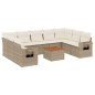 vidaXL Juego de sofás jardín con cojines beige 10 pzas ratán sintético vidaXL Juego de sofás jardín con cojines beige 10 pzas ratán sintético