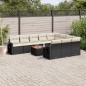vidaXL Set de sofás de jardín 11 pzas y cojines ratán sintético negro vidaXL Set de sofás de jardín 11 pzas y cojines ratán sintético negro