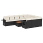 vidaXL Set de sofás de jardín 11 pzas y cojines ratán sintético negro vidaXL Set de sofás de jardín 11 pzas y cojines ratán sintético negro