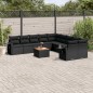vidaXL Set de sofás de jardín 11 pzas y cojines ratán sintético negro vidaXL Set de sofás de jardín 11 pzas y cojines ratán sintético negro