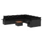 vidaXL Set de sofás de jardín 11 pzas y cojines ratán sintético negro vidaXL Set de sofás de jardín 11 pzas y cojines ratán sintético negro