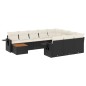 vidaXL Set de sofás de jardín 11 pzas y cojines ratán sintético negro vidaXL Set de sofás de jardín 11 pzas y cojines ratán sintético negro