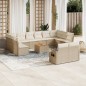 vidaXL Set sofás de jardín con cojines 13 pzas ratán sintético beige vidaXL Set sofás de jardín con cojines 13 pzas ratán sintético beige
