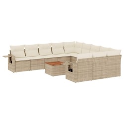 vidaXL Set de sofás de jardín 12 pzas y cojines ratán sintético marrón