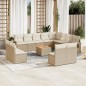 vidaXL Set sofás de jardín con cojines 13 pzas ratán sintético beige vidaXL Set sofás de jardín con cojines 13 pzas ratán sintético beige