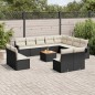 vidaXL Set de sofás de jardín y cojines 13 pzas ratán sintético negro vidaXL Set de sofás de jardín y cojines 13 pzas ratán sintético negro