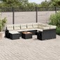 vidaXL Set de sofás de jardín 11 pzas y cojines ratán sintético negro vidaXL Set de sofás de jardín 11 pzas y cojines ratán sintético negro