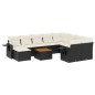 vidaXL Set de sofás de jardín 11 pzas y cojines ratán sintético negro vidaXL Set de sofás de jardín 11 pzas y cojines ratán sintético negro