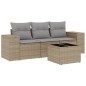 vidaXL Juego de sofás jardín con cojines 4 pzas ratán sintético beige vidaXL Juego de sofás jardín con cojines 4 pzas ratán sintético beige