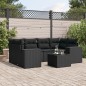 vidaXL Set de comedor de jardín 7 pzas y cojines ratán sintético negro vidaXL Set de comedor de jardín 7 pzas y cojines ratán sintético negro