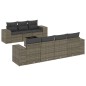 vidaXL Set de sofás de jardín 8 pzas y cojines ratán sintético gris vidaXL Set de sofás de jardín 8 pzas y cojines ratán sintético gris
